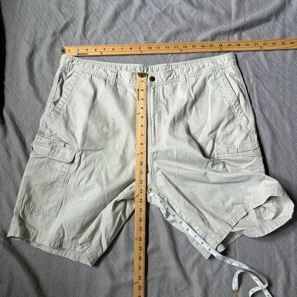 Men's Columbia Size 42 x 9 Shorts Khaki Cargo Pockets‎ Casual Cream Tan Outdoor - Picture 9 of 13